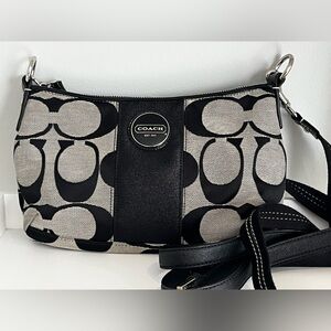 Coach Signature black & grey Crossbody shoulder Bag F17439 Y2K style purse 2way